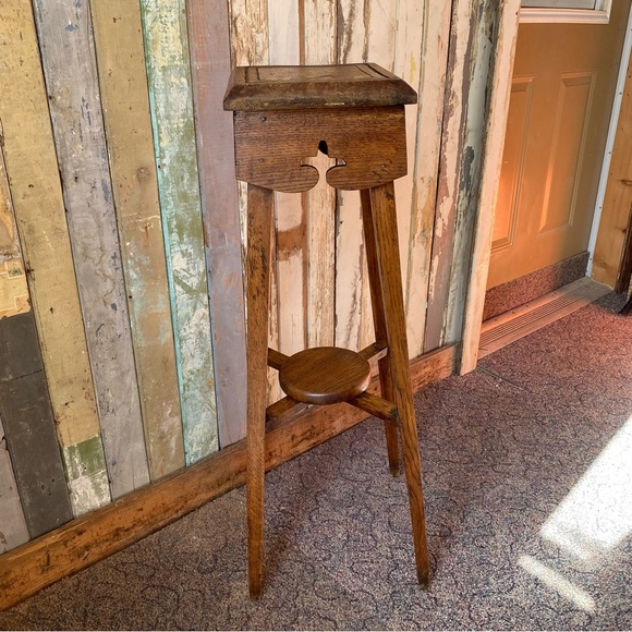 Antique Oak Plant stand solid wood - Picture 4 of 14